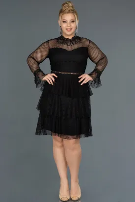 15670 Black Transparent Tulle Dress