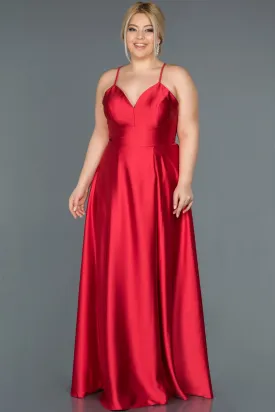 16569 Red Cross Strap Satin Dress