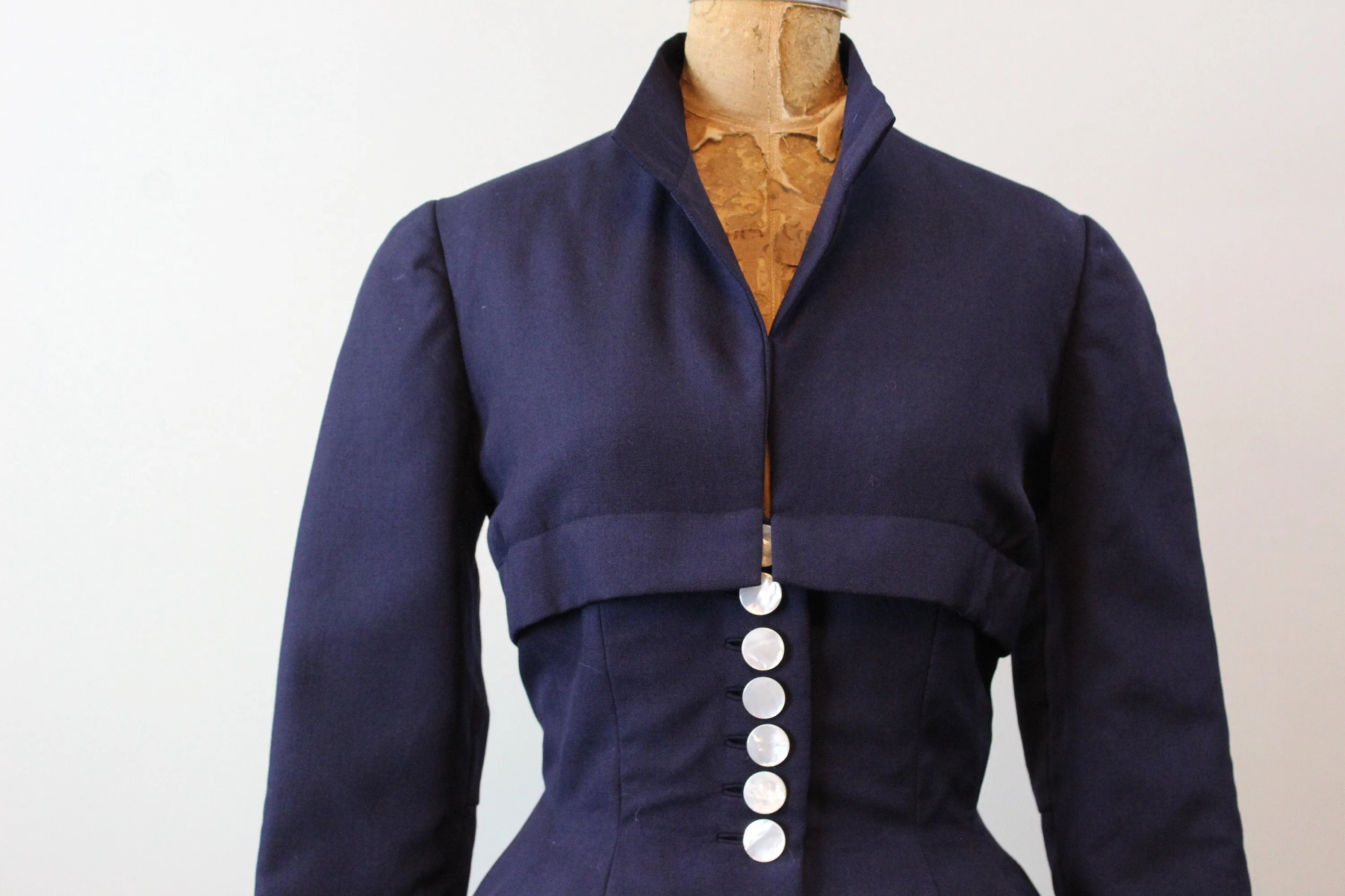 1940s BEN REIG navy gabardine suit xs small | new winter