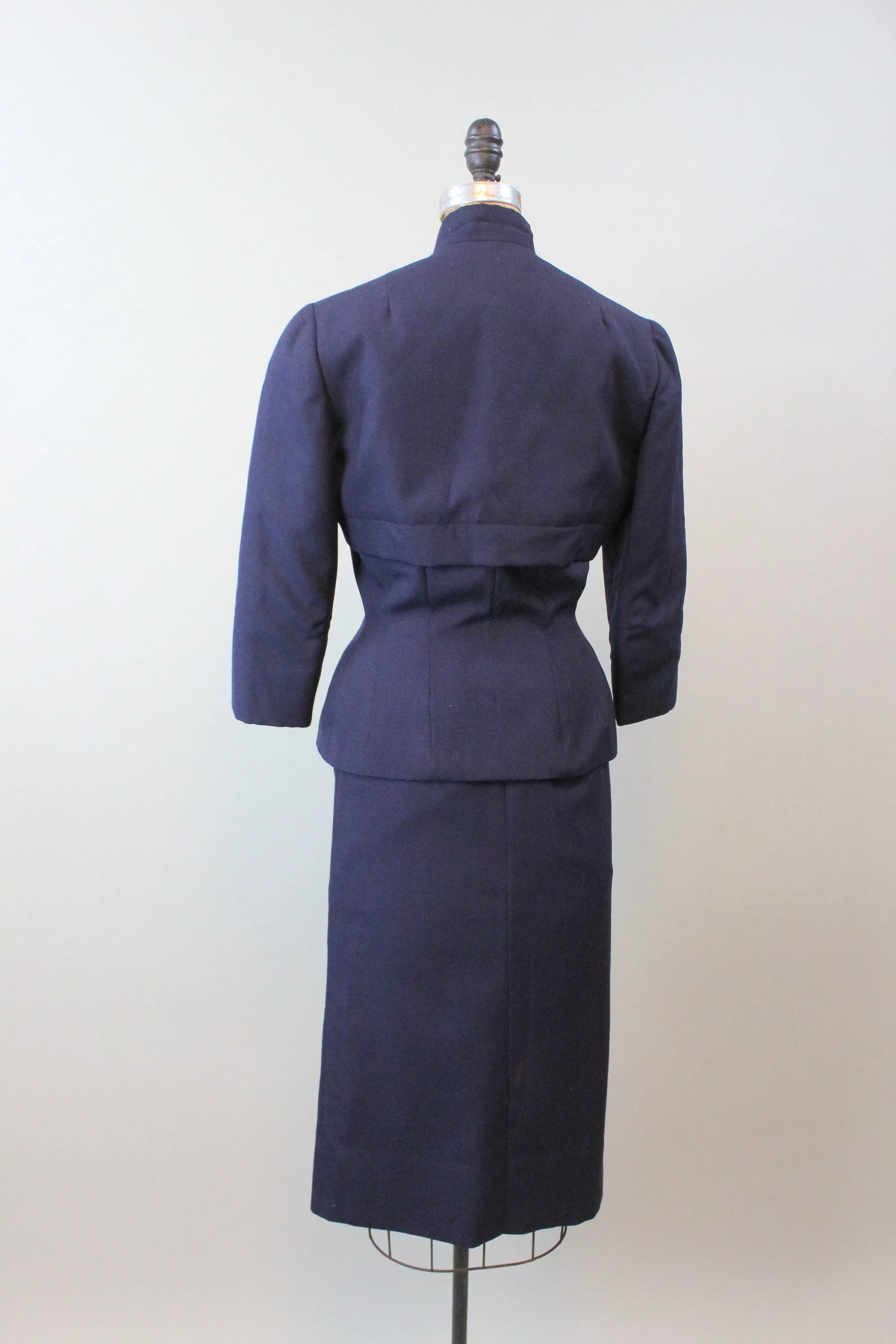 1940s BEN REIG navy gabardine suit xs small | new winter