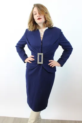 1950s LILLI ANN rhinestone buckle SUIT medium | new fall