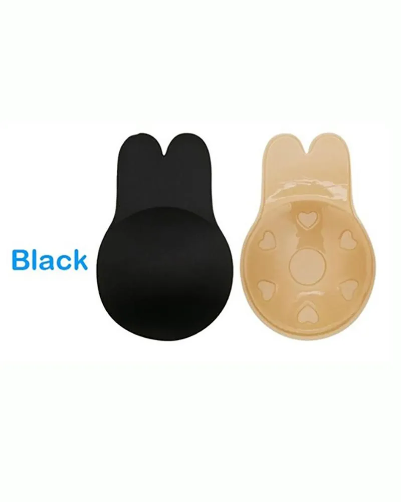 2pcs/pair Rabbit Nipple Cover Silicone Breast Petals Strapless Bra Tape Invisible Lift Up Reusable Breast Sticker