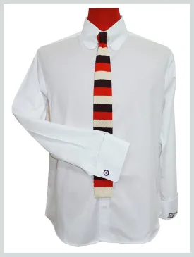 60s Style White Tab Collar Shirt