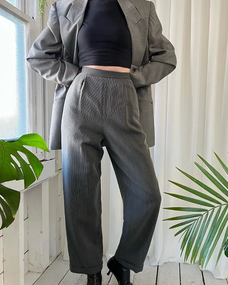 90s Mixed Pattern Pant Suit | XS