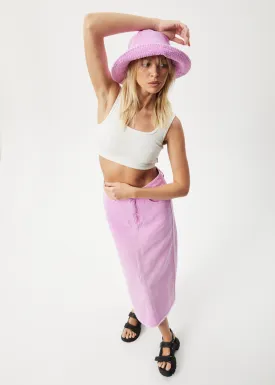 AFENDS Womens Chichi - Denim Midi Skirt - Faded Candy
