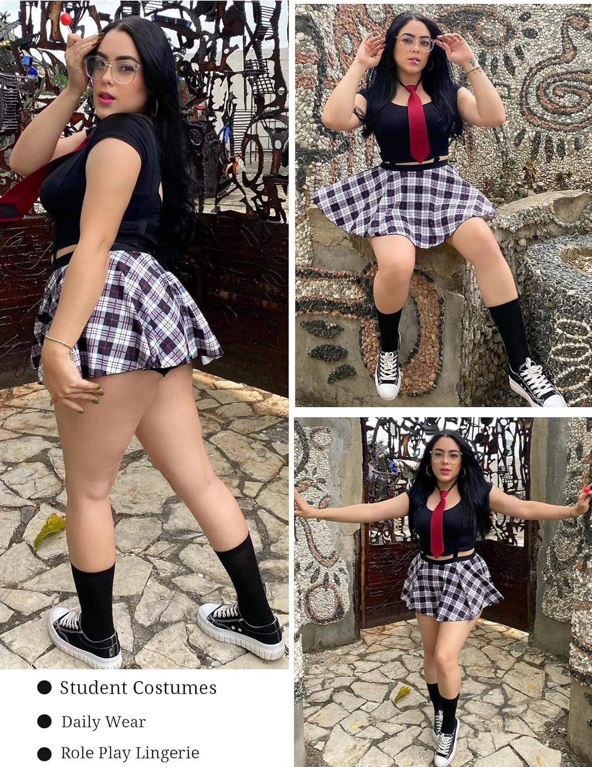 Avidlove Women Sexy Skirts Suspender Skirt - A-Line Mini Pleated Short Braces Skirt