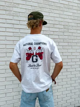 Back-To-Back National Champions SS Tee - Light Grey