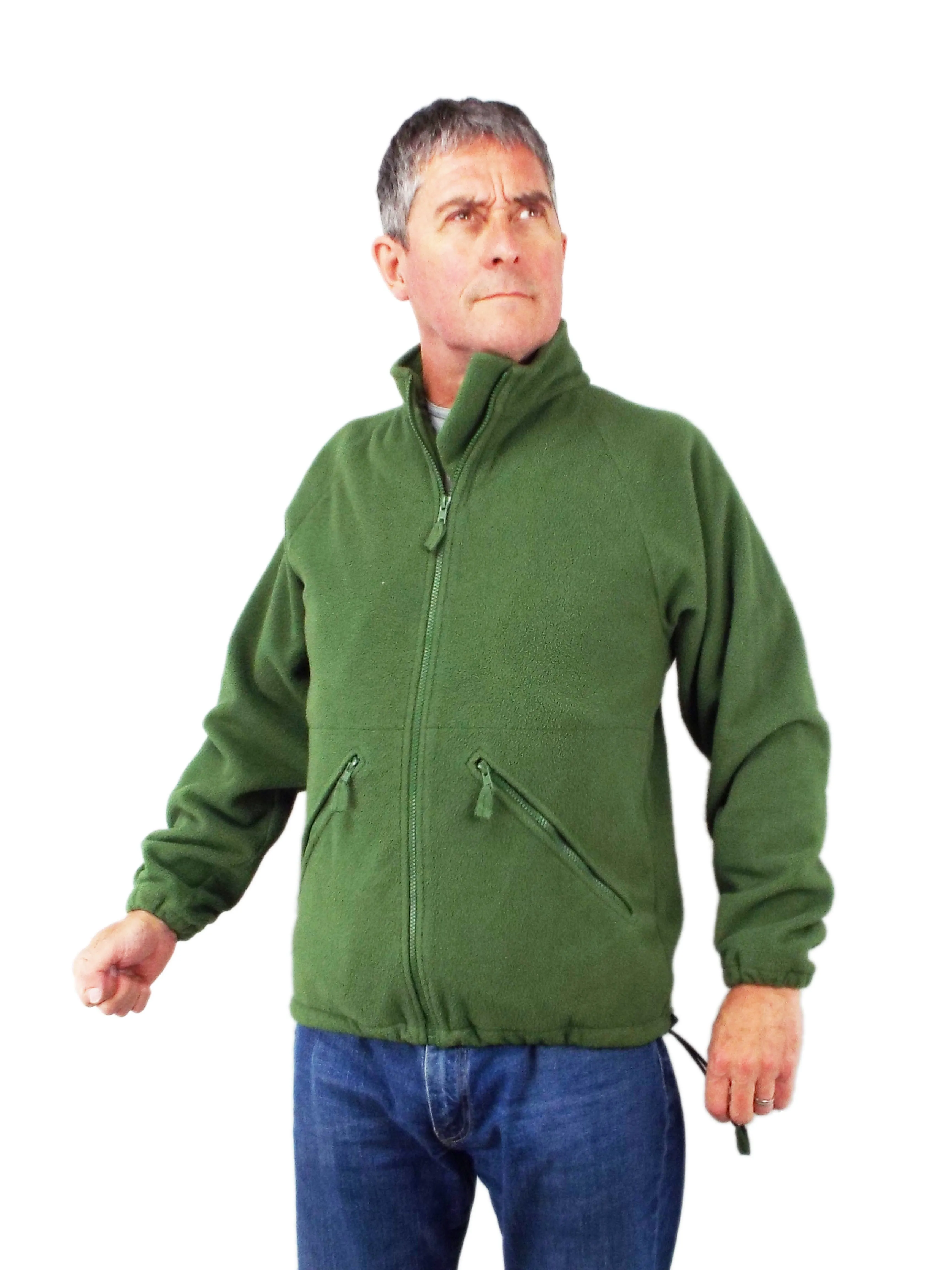 British Light Green Military Fleece Jacket - Thermal Liner