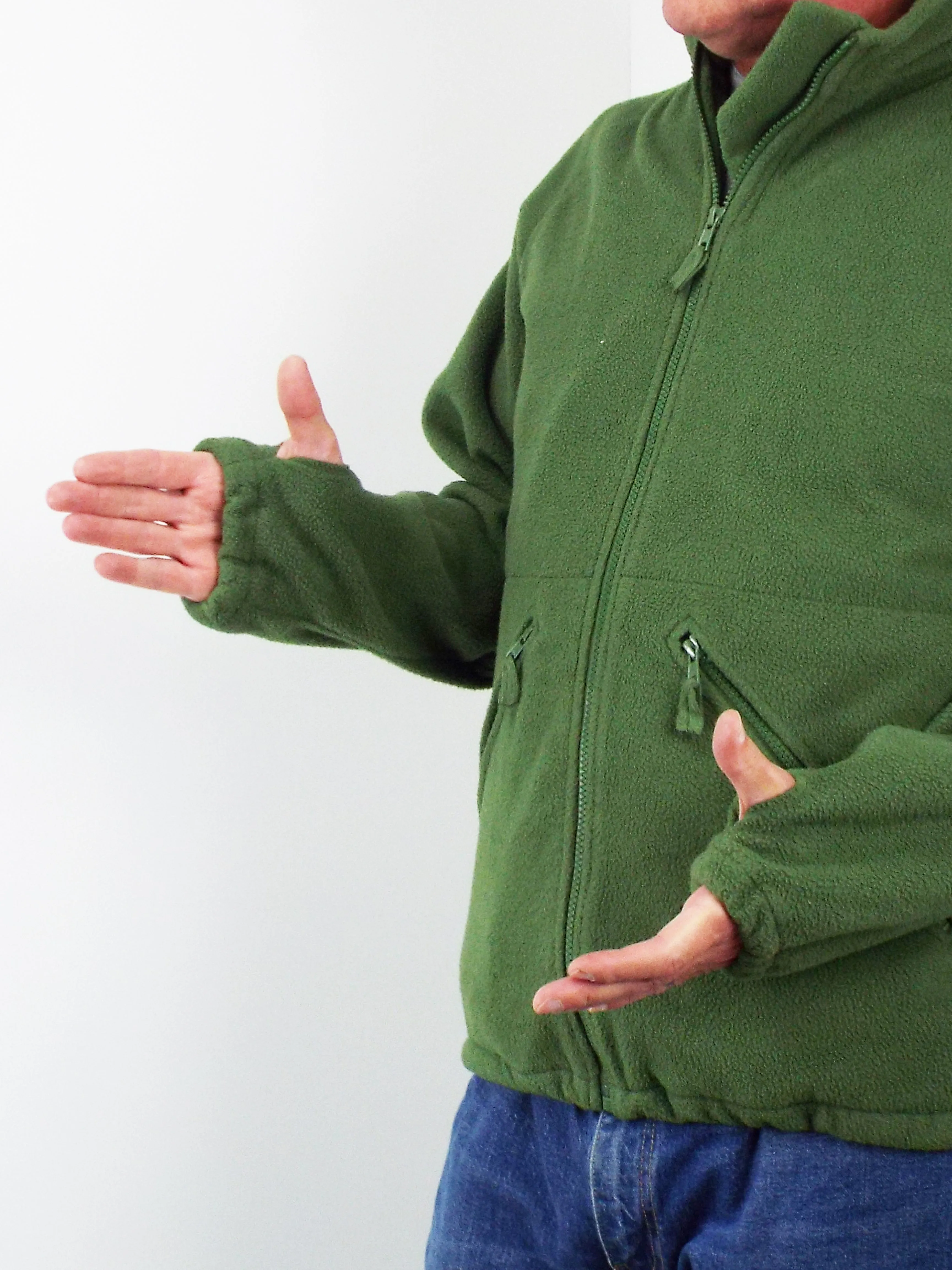 British Light Green Military Fleece Jacket - Thermal Liner