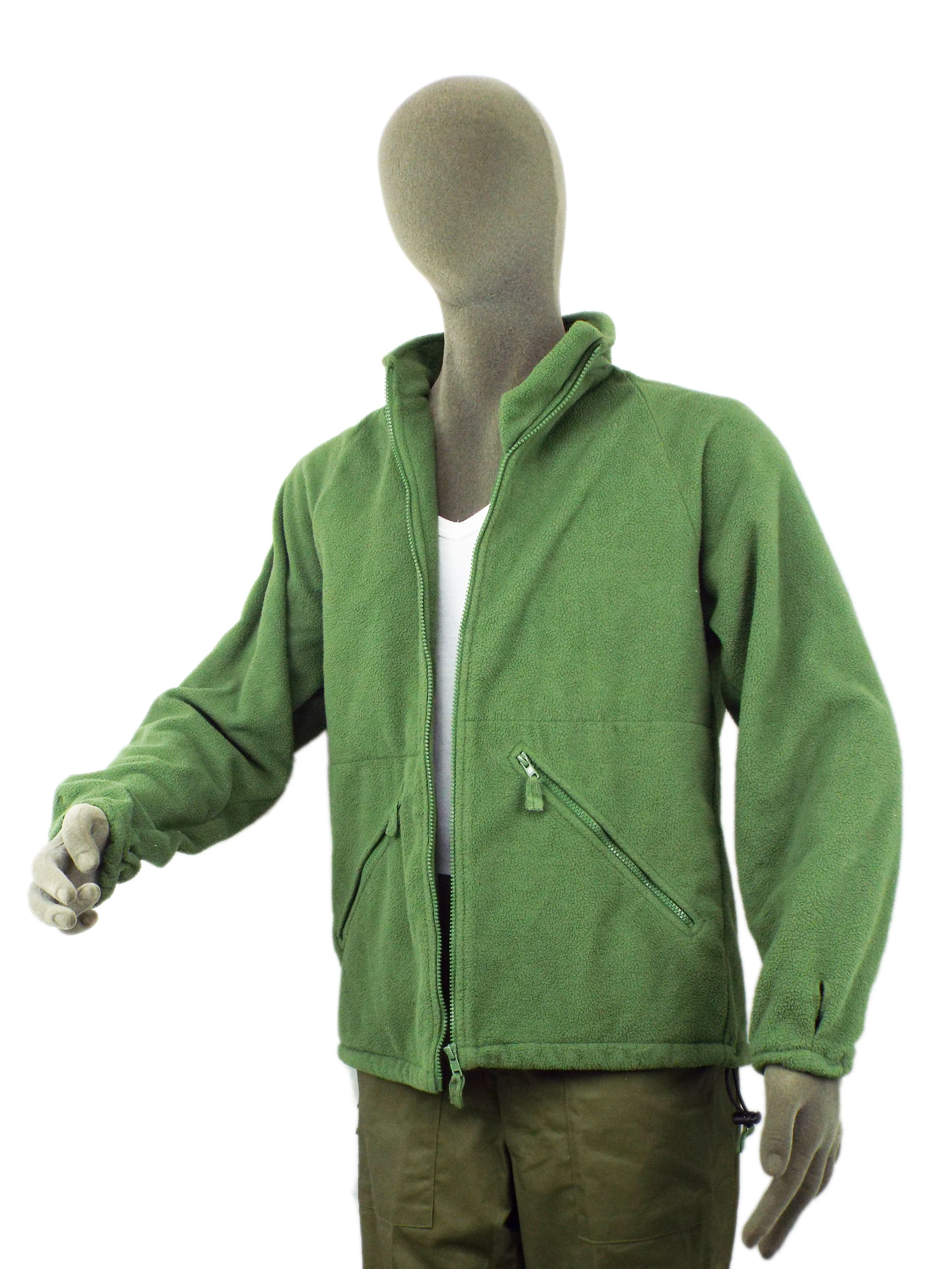 British Light Green Military Fleece Jacket - Thermal Liner