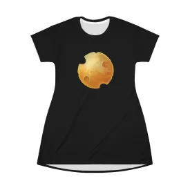 Cheese All Over Print T-Shirt Dress