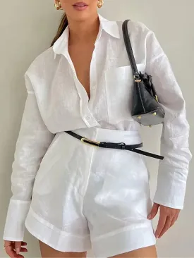Christina Long Sleeve Shirt & Shorts Set