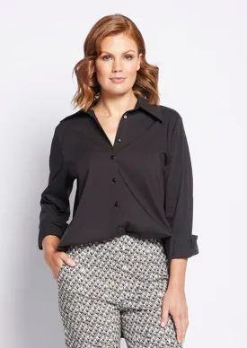 Class City stretch cotton Shirt in Black