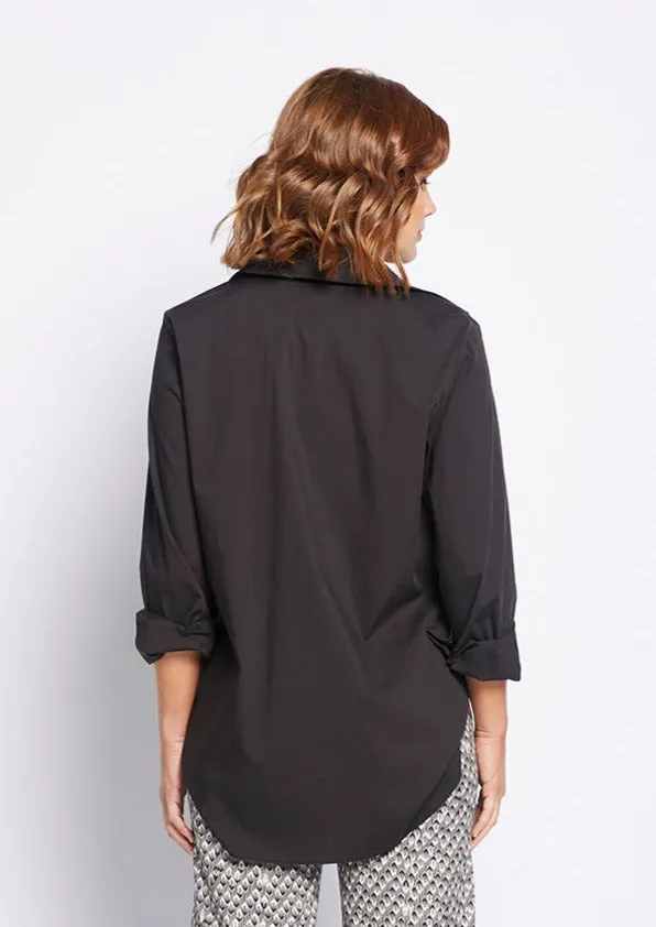 Class City stretch cotton Shirt in Black
