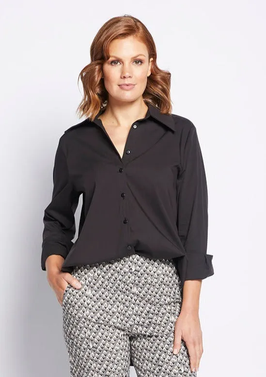 Class City stretch cotton Shirt in Black