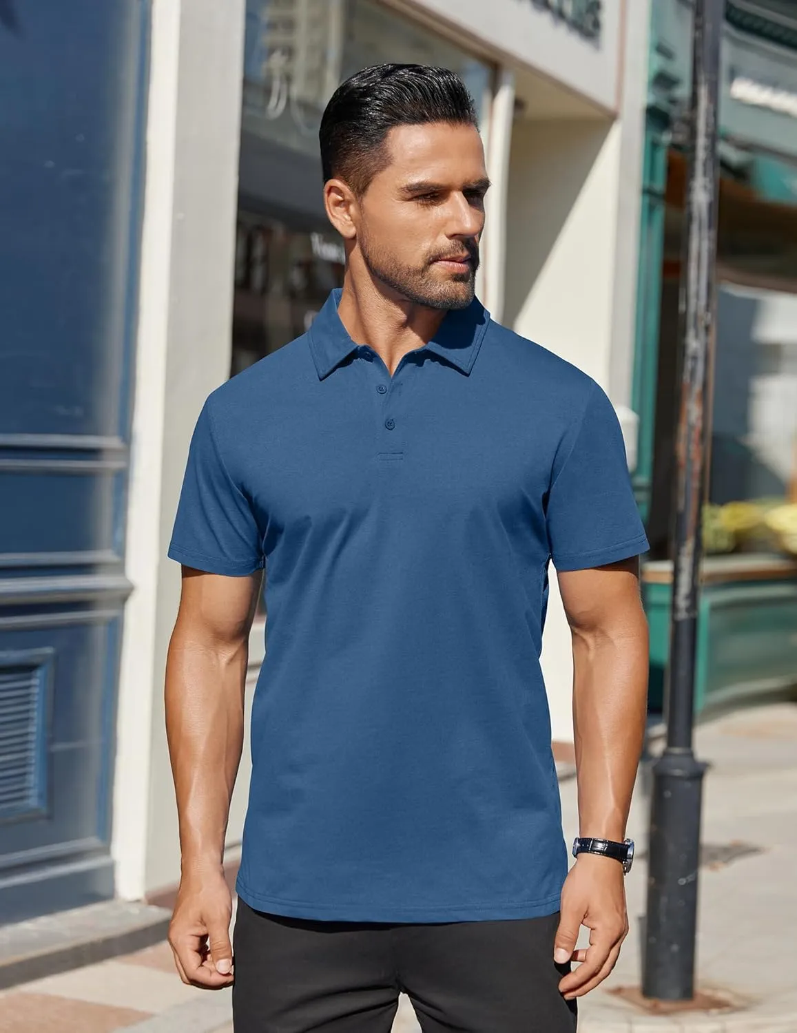 COOFANDY Men's Polo Shirts Short Sleeve Moisture Wicking Golf Shirt Fashion Casual Collared T-Shirt