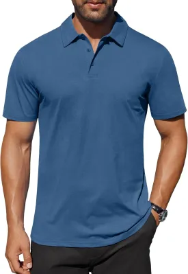 COOFANDY Men's Polo Shirts Short Sleeve Moisture Wicking Golf Shirt Fashion Casual Collared T-Shirt