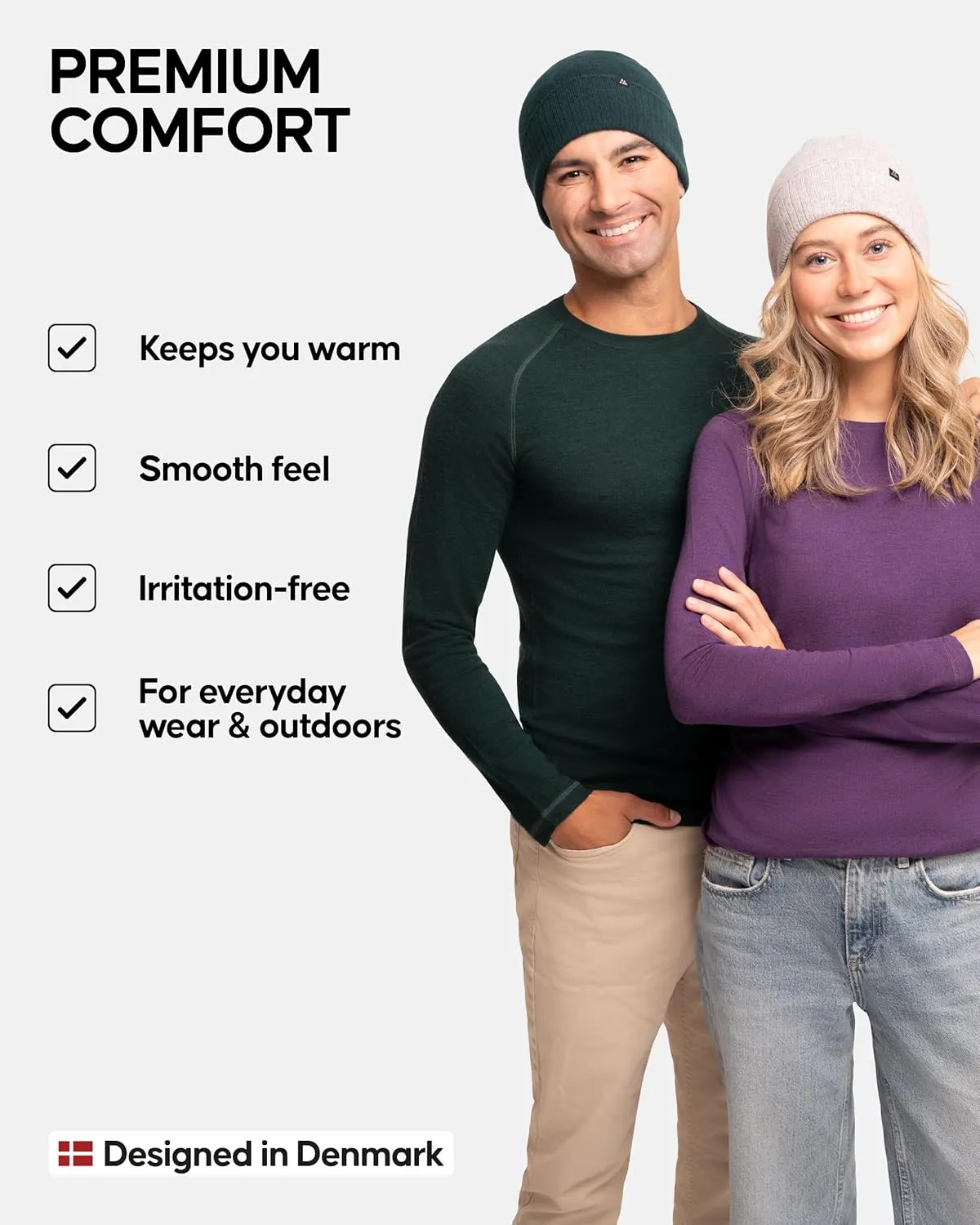DANISH ENDURANCE 100% Cashmere Beanie Hat, Luxuriously Soft, Exceptionally Warm, Premium Comfort, for Men and Women