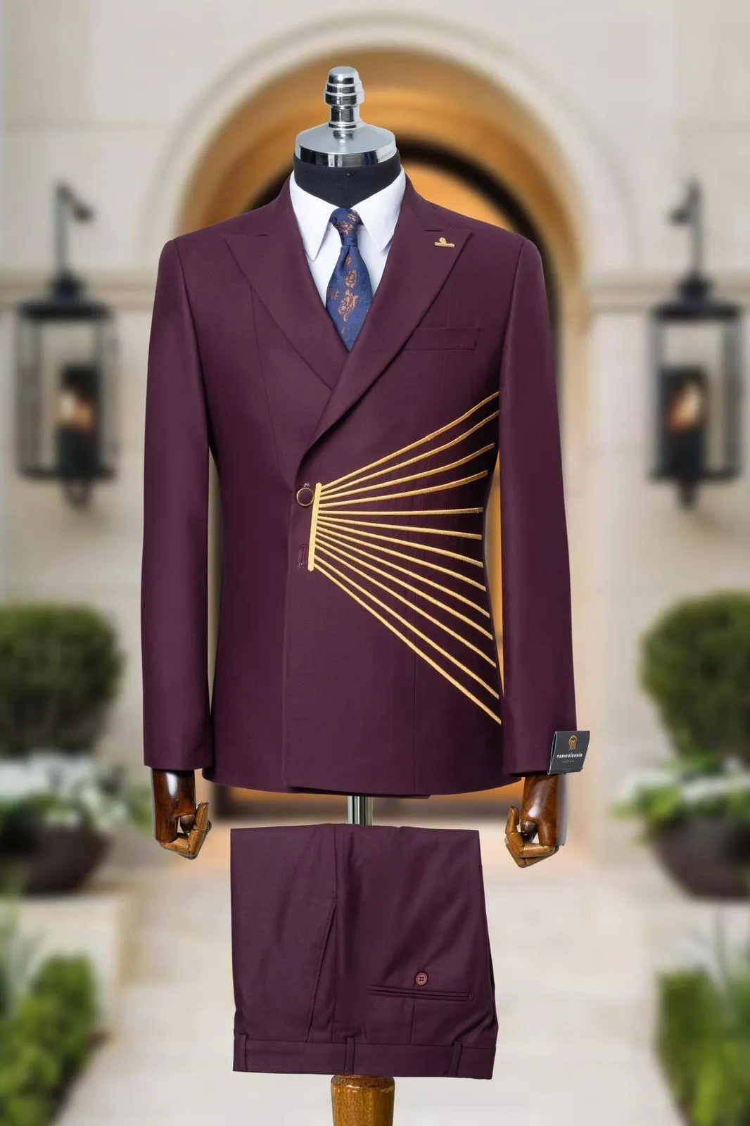 Designer Chocolate Brown Double Breasted Suit