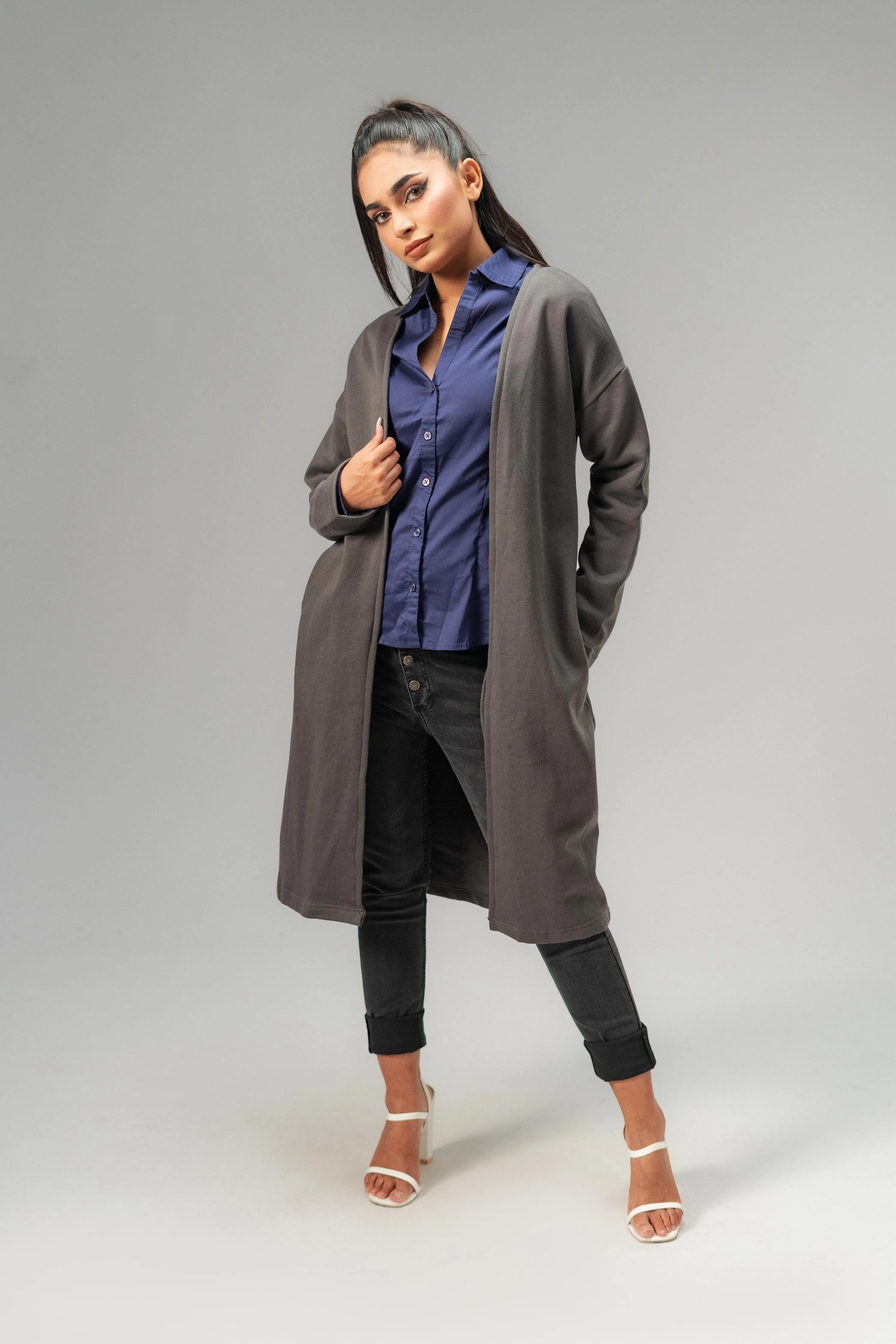 East West Women's Fleece Long Coat