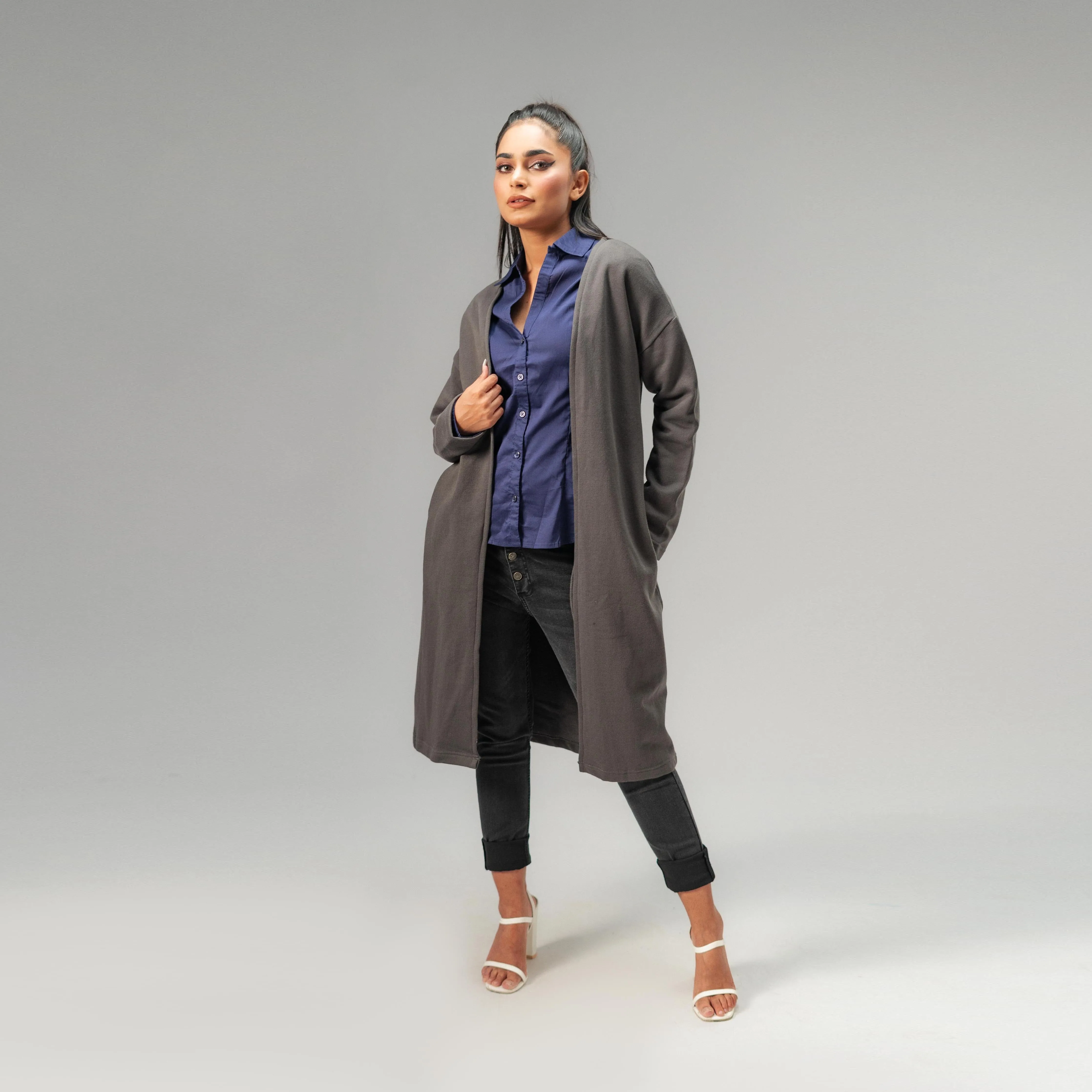 East West Women's Fleece Long Coat