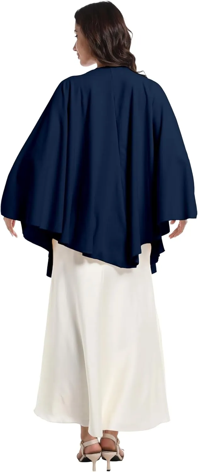 Elegant Shawl Wraps For Women, Warm Open Front Poncho, Cashmere Like Bat Sleeve Ladies Shawls For Winter, Autumn