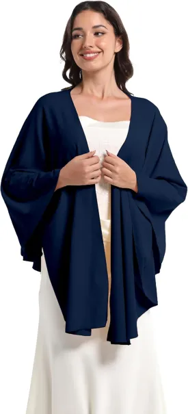 Elegant Shawl Wraps For Women, Warm Open Front Poncho, Cashmere Like Bat Sleeve Ladies Shawls For Winter, Autumn