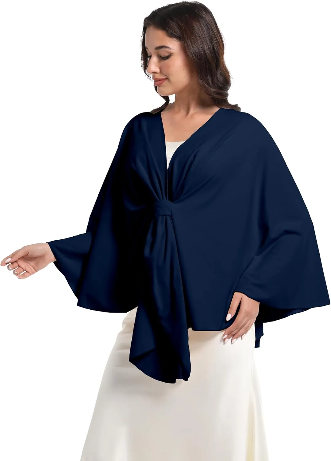 Elegant Shawl Wraps For Women, Warm Open Front Poncho, Cashmere Like Bat Sleeve Ladies Shawls For Winter, Autumn