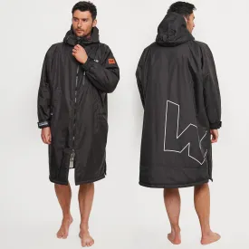 Fleece-Lined Waterproof Changing Robe | Waterproof & Windproof | Unisex | Black & Grey