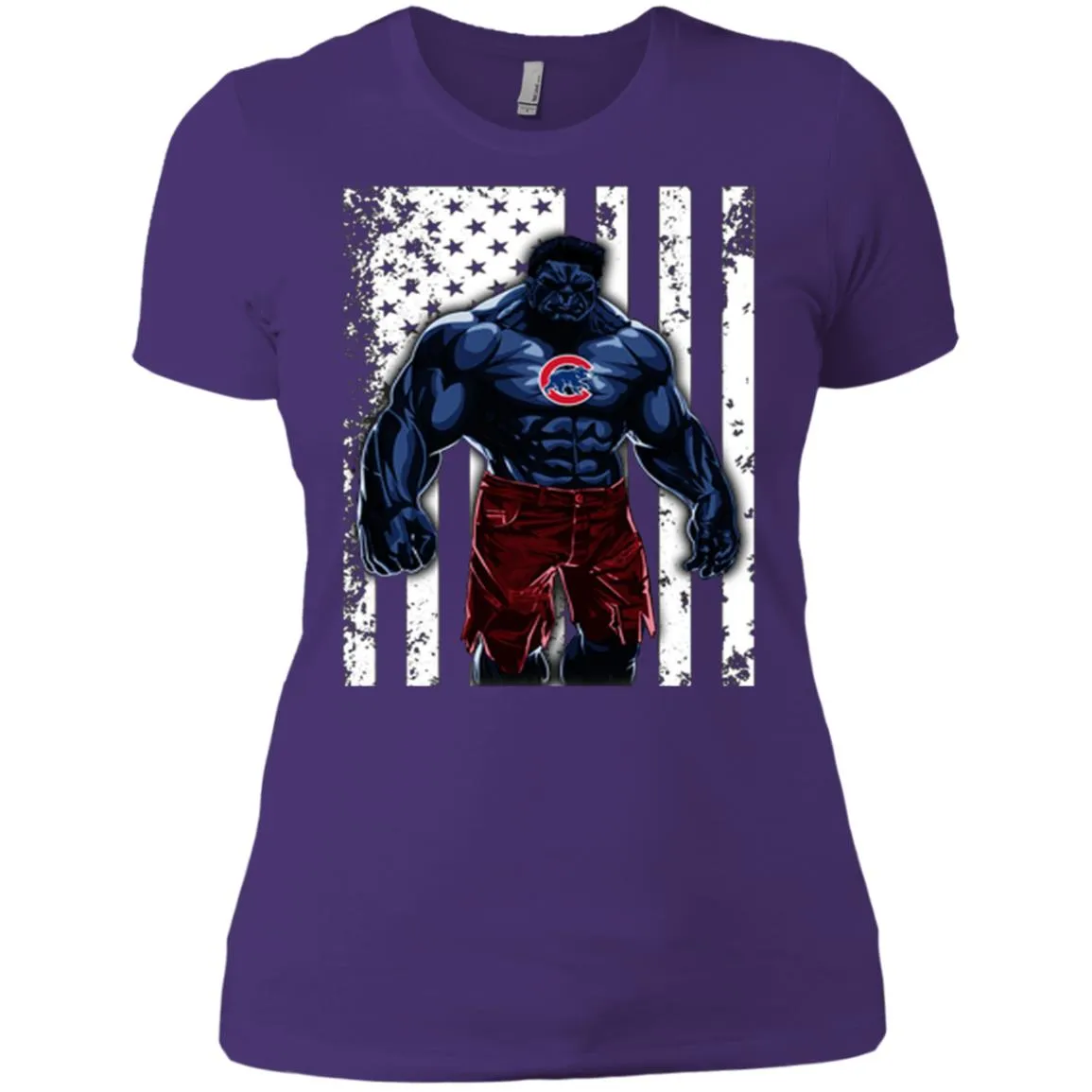 Giants Hulk Chicago Cubs T-shirt Flag Women Cotton T-Shirt