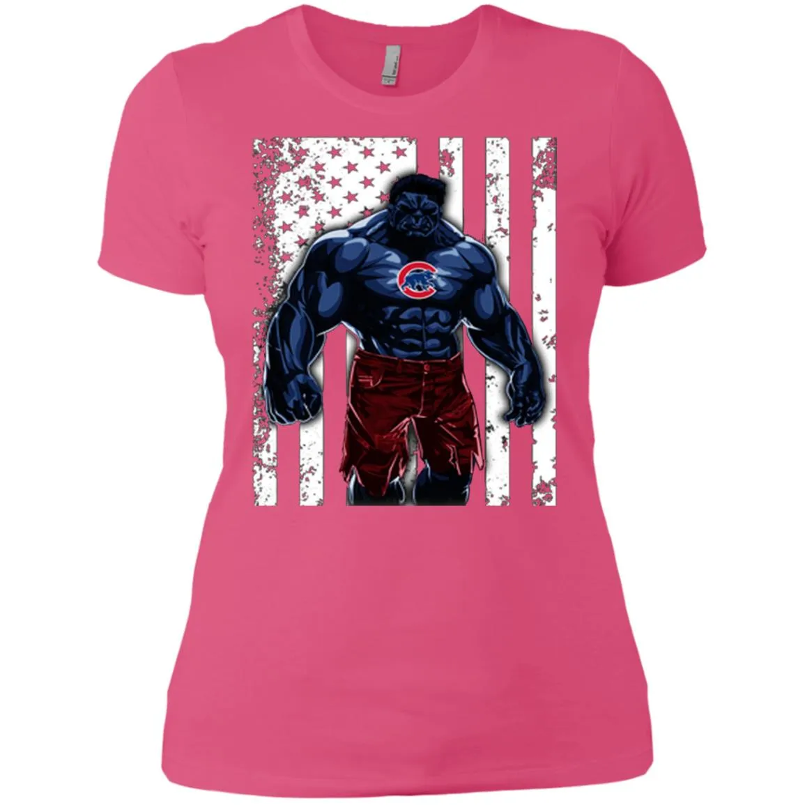 Giants Hulk Chicago Cubs T-shirt Flag Women Cotton T-Shirt