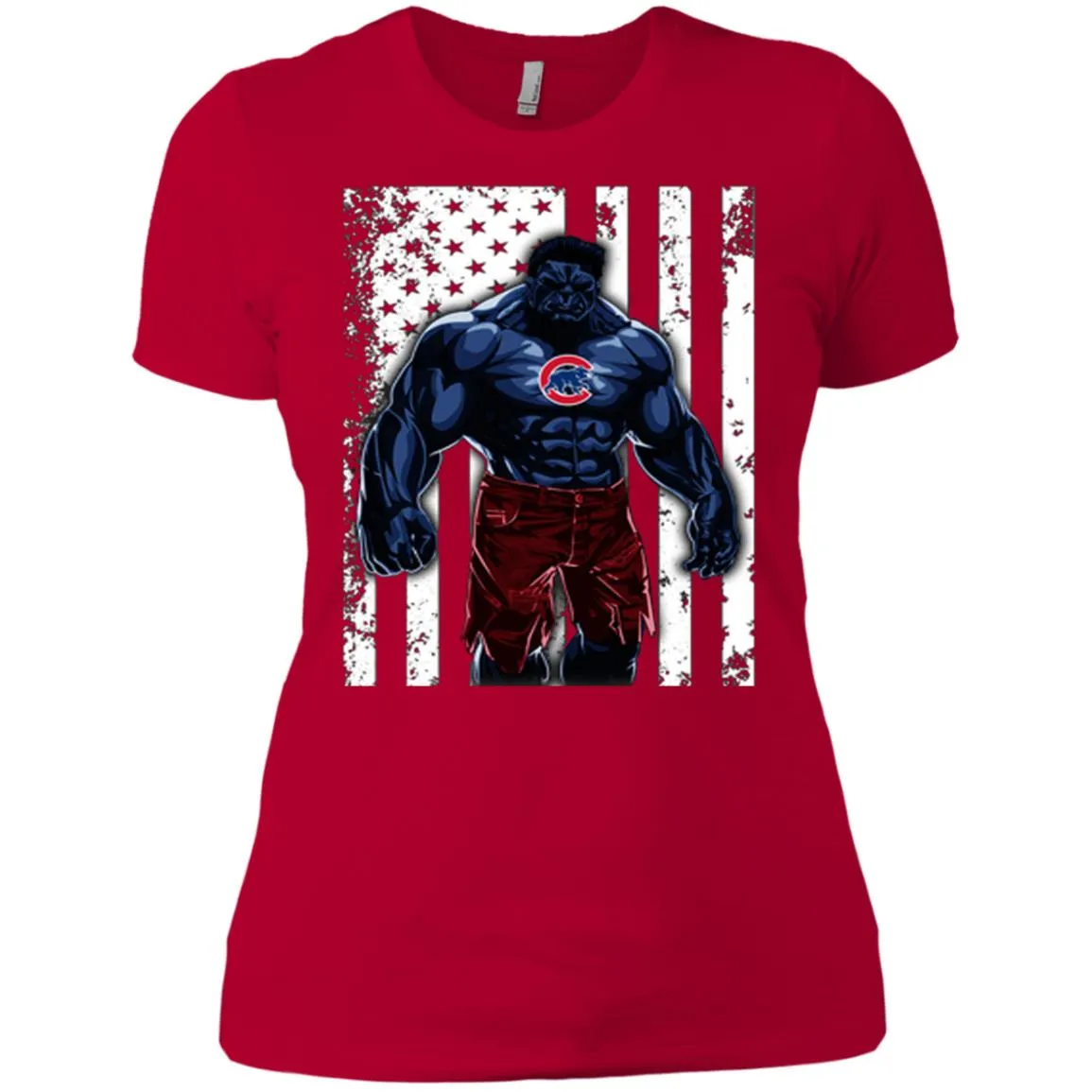 Giants Hulk Chicago Cubs T-shirt Flag Women Cotton T-Shirt