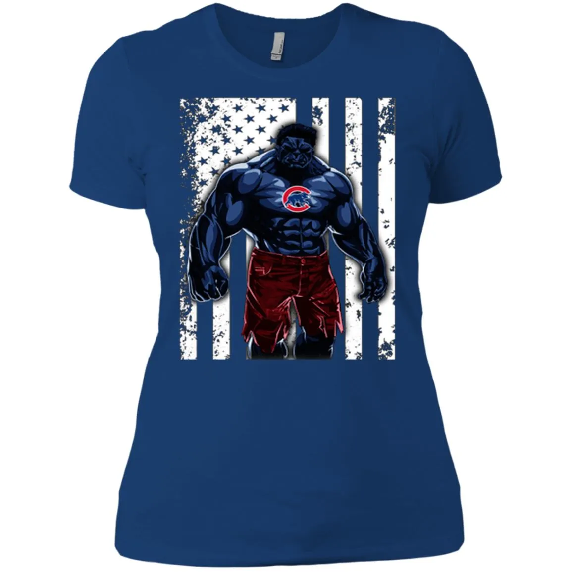 Giants Hulk Chicago Cubs T-shirt Flag Women Cotton T-Shirt