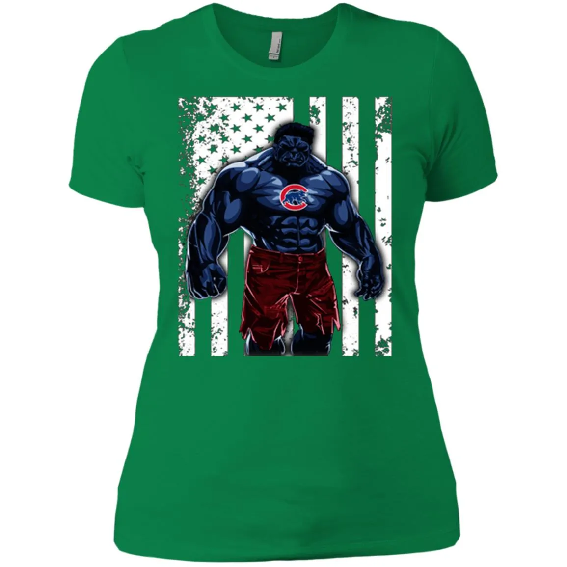 Giants Hulk Chicago Cubs T-shirt Flag Women Cotton T-Shirt