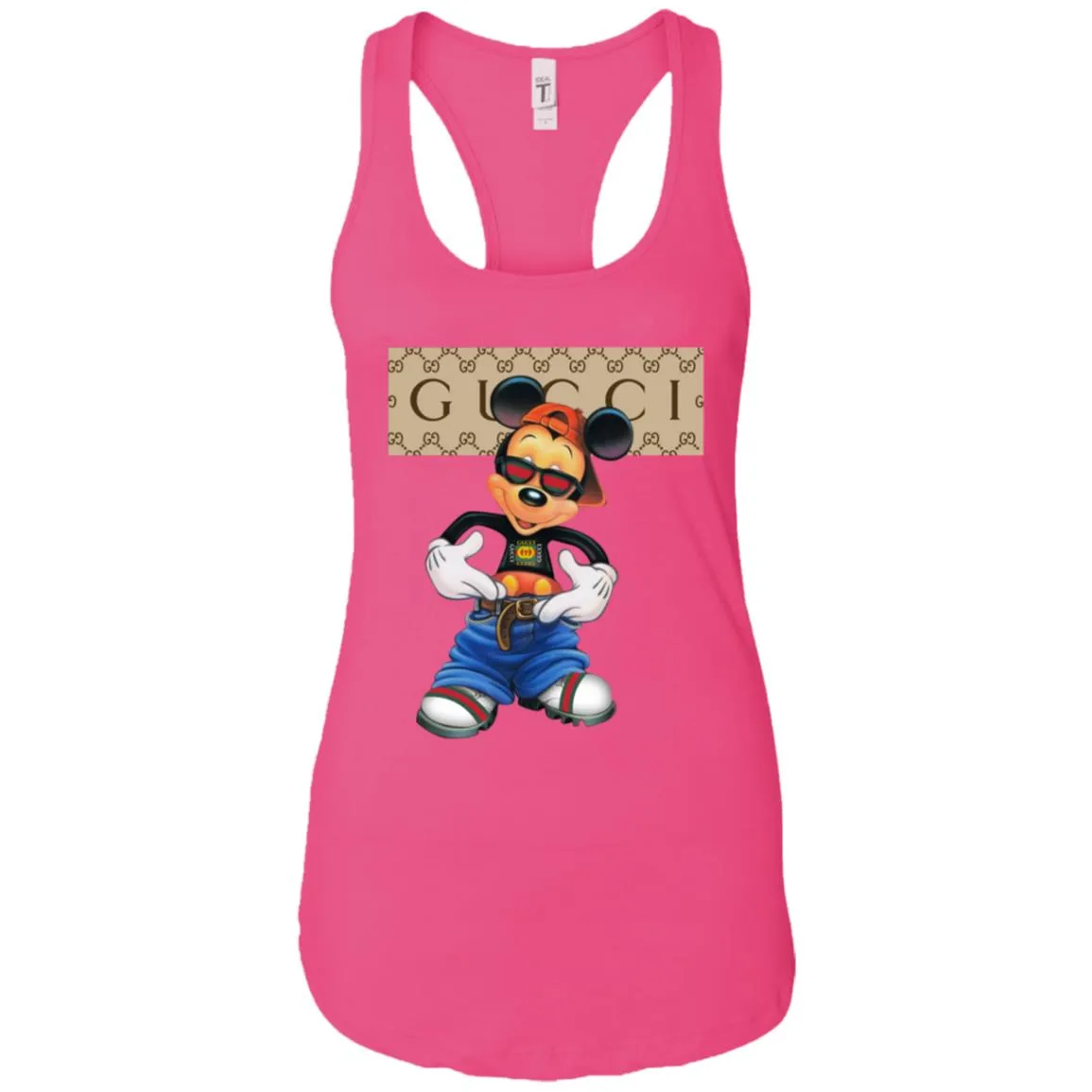 Gucci Logo Shirt Mickey Mouse T-shirt Women Tank Top
