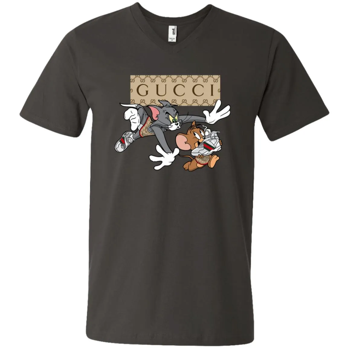 Gucci Tom And Jerry Cartoon T-shirt Men V-Neck T-Shirt
