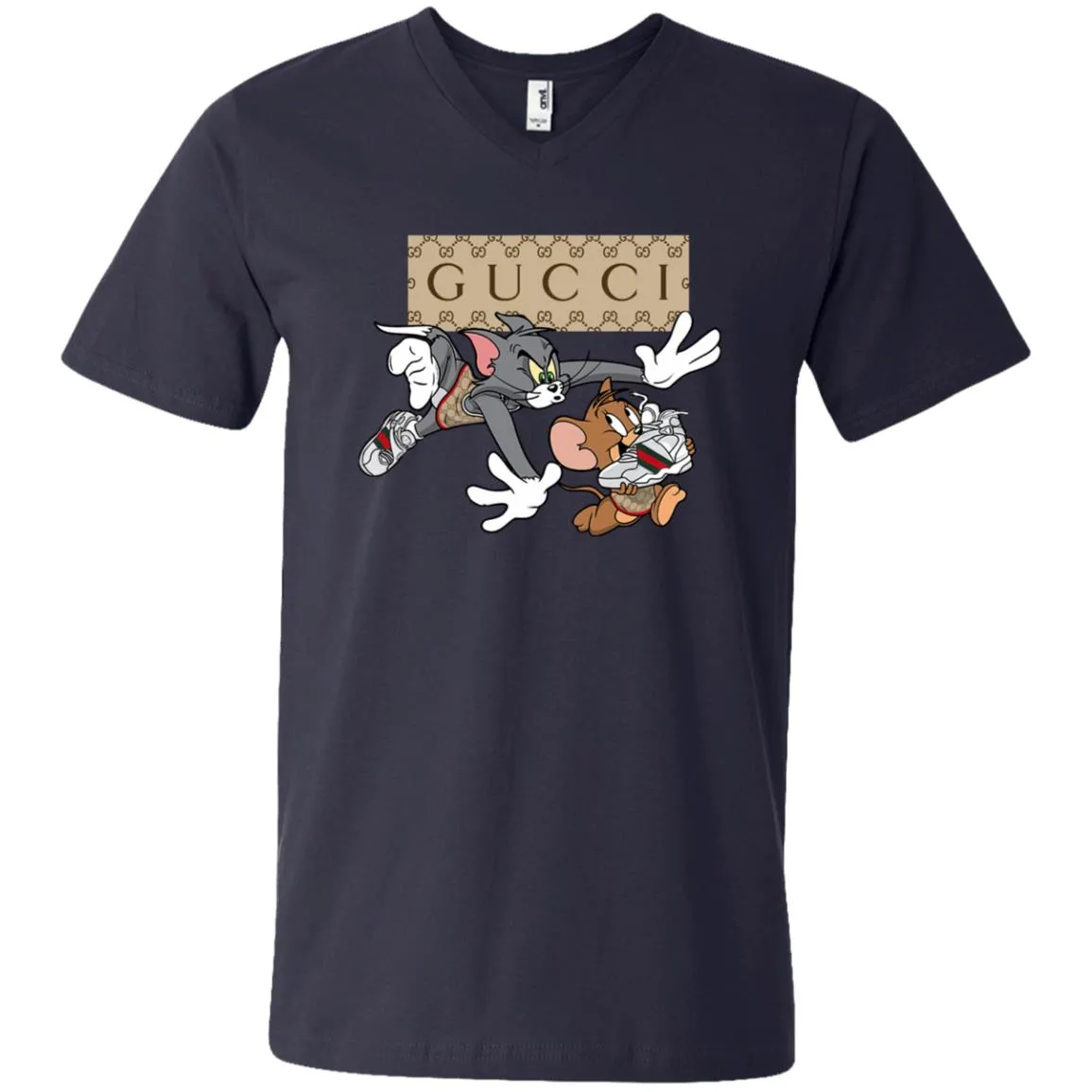 Gucci Tom And Jerry Cartoon T-shirt Men V-Neck T-Shirt