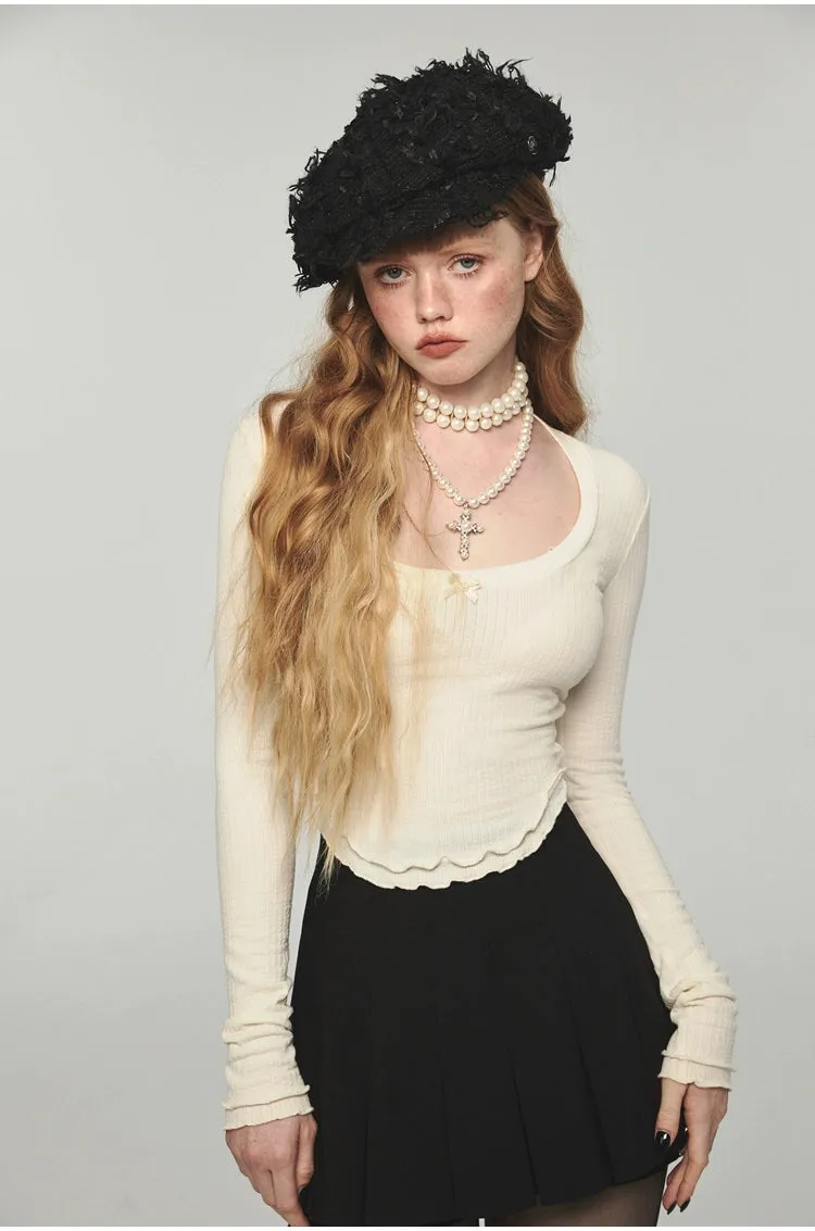 High-waisted Ruffled Pleated  A-line  Mini Skirt