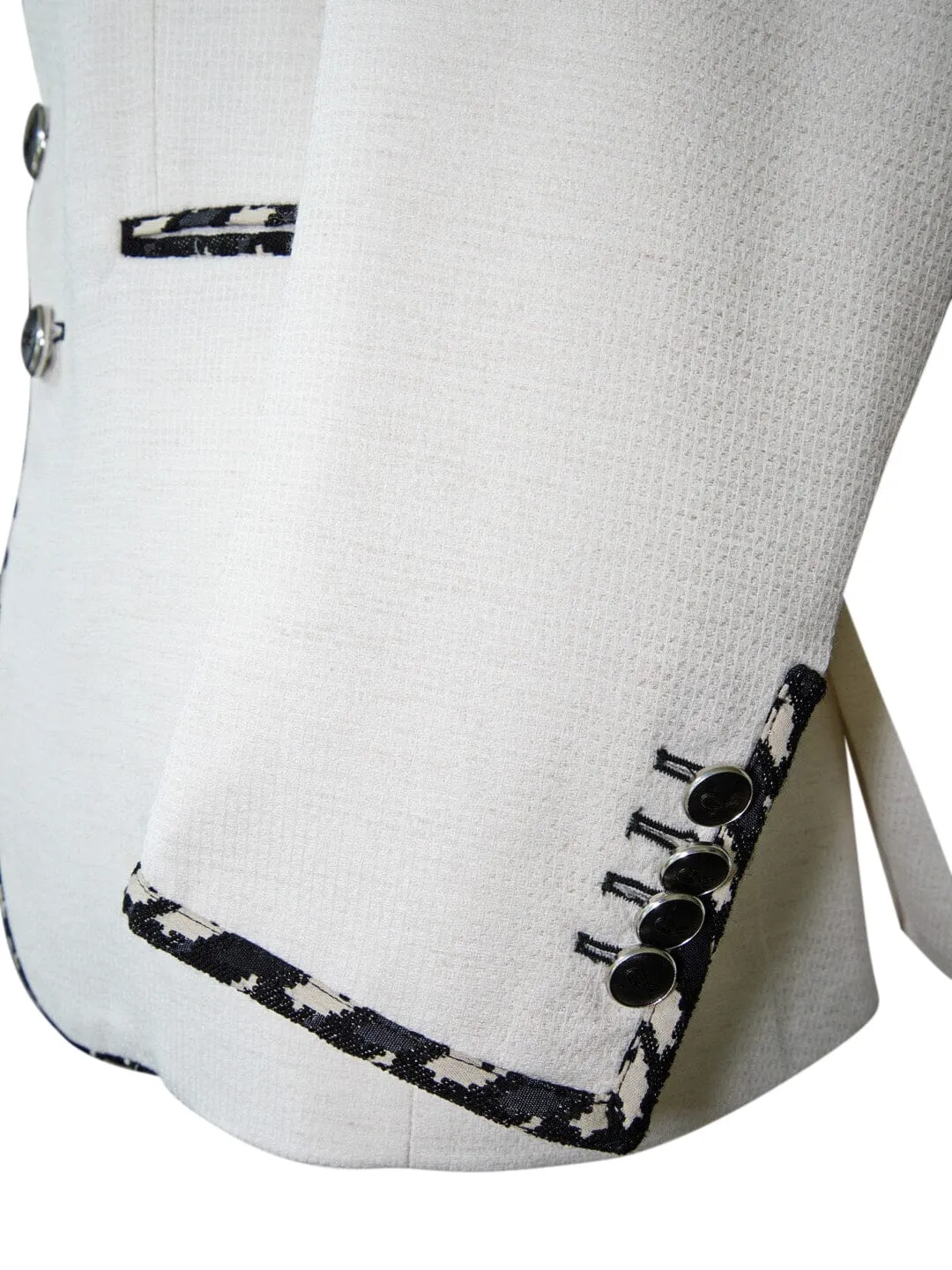 Latte Lino Houndstooth Mandani Jacket
