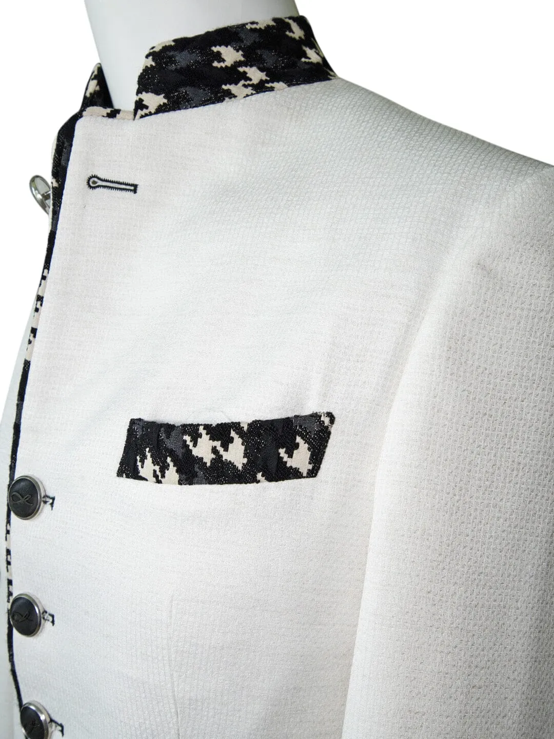 Latte Lino Houndstooth Mandani Jacket