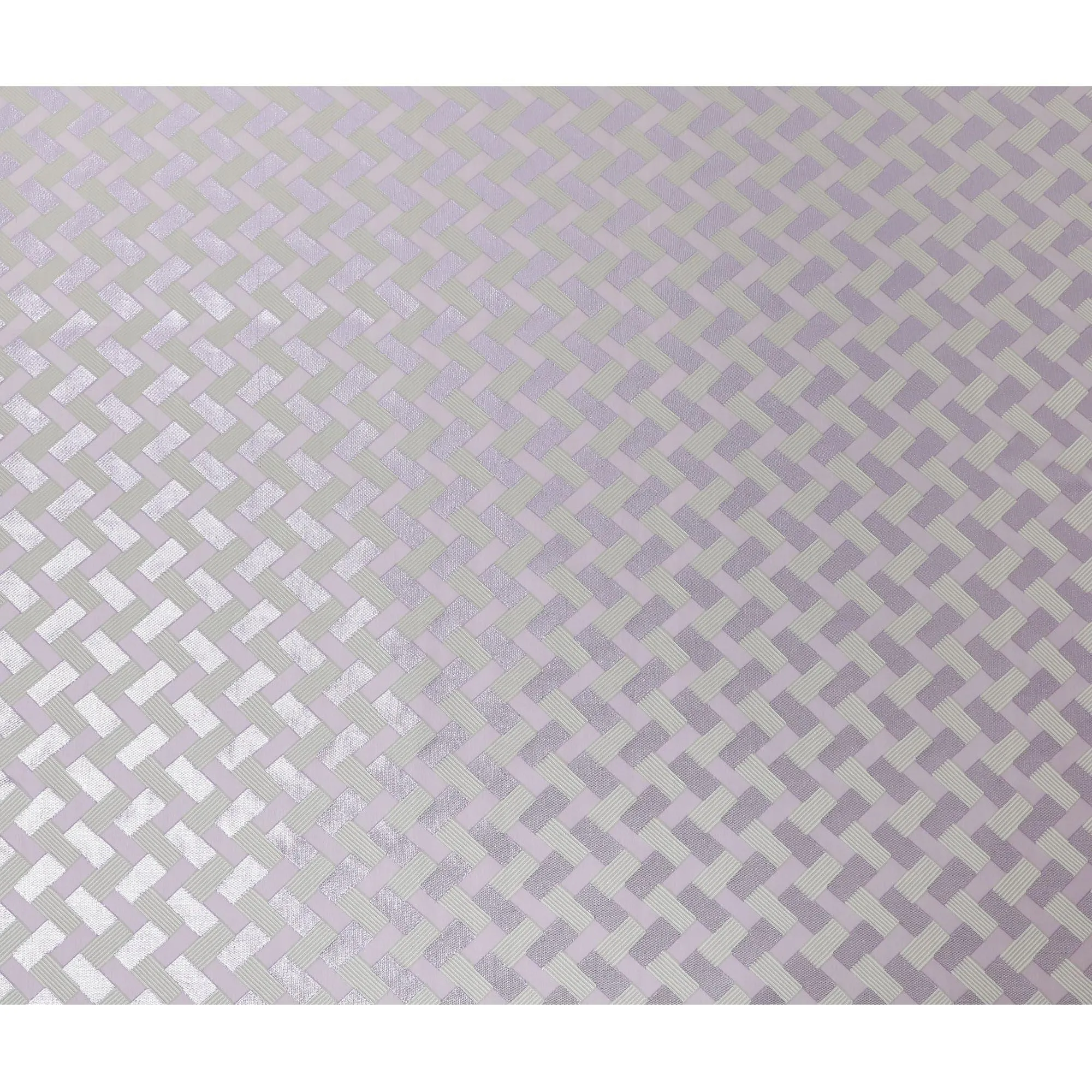 Lavender Premium pure French (Fransawi) silk chiffon fabric with cloud grey viscose and lavender metallic lurex in abstract design-D12719