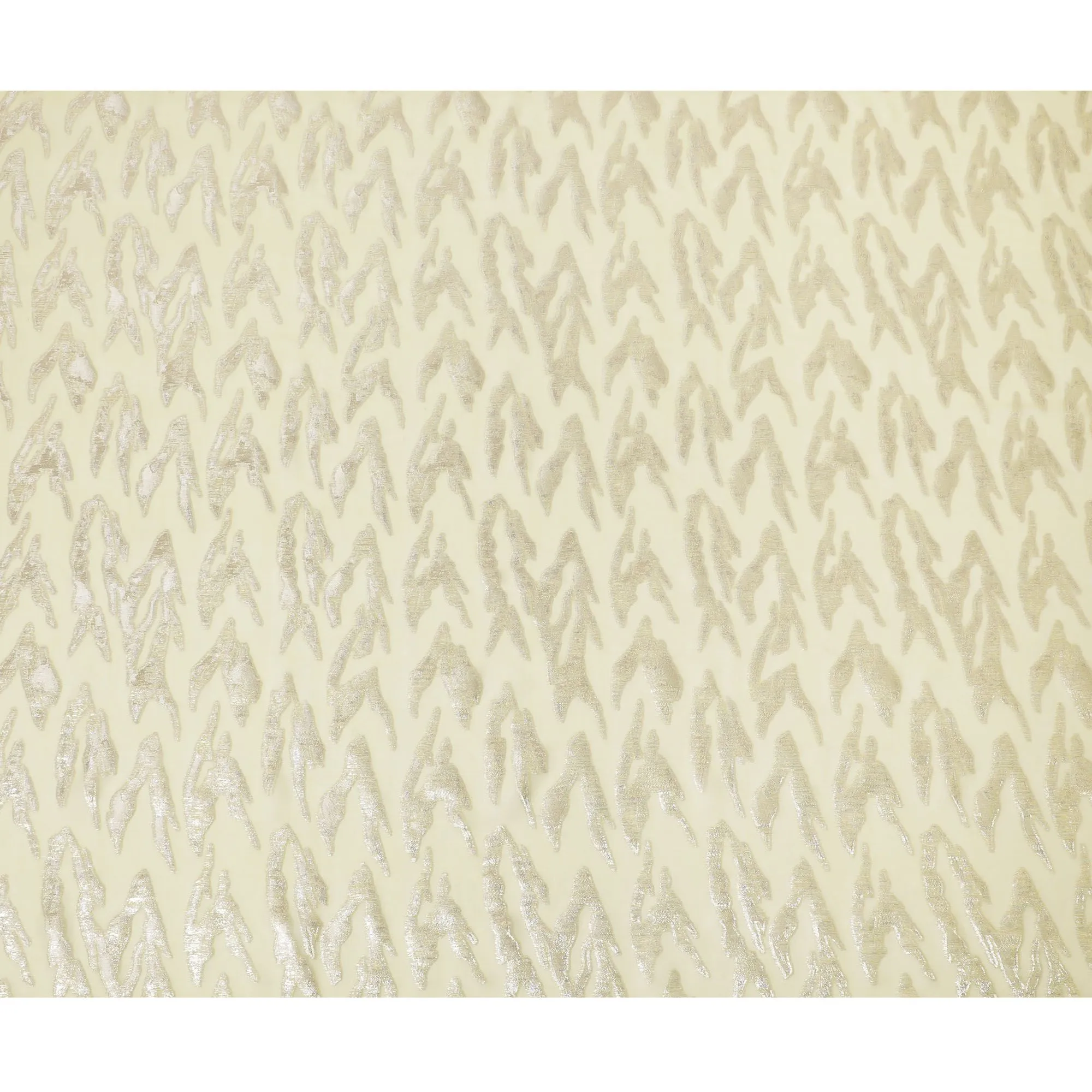 Light yellow premium pure silk chiffon fabric with gold metallic lurex in abstract design-D16874