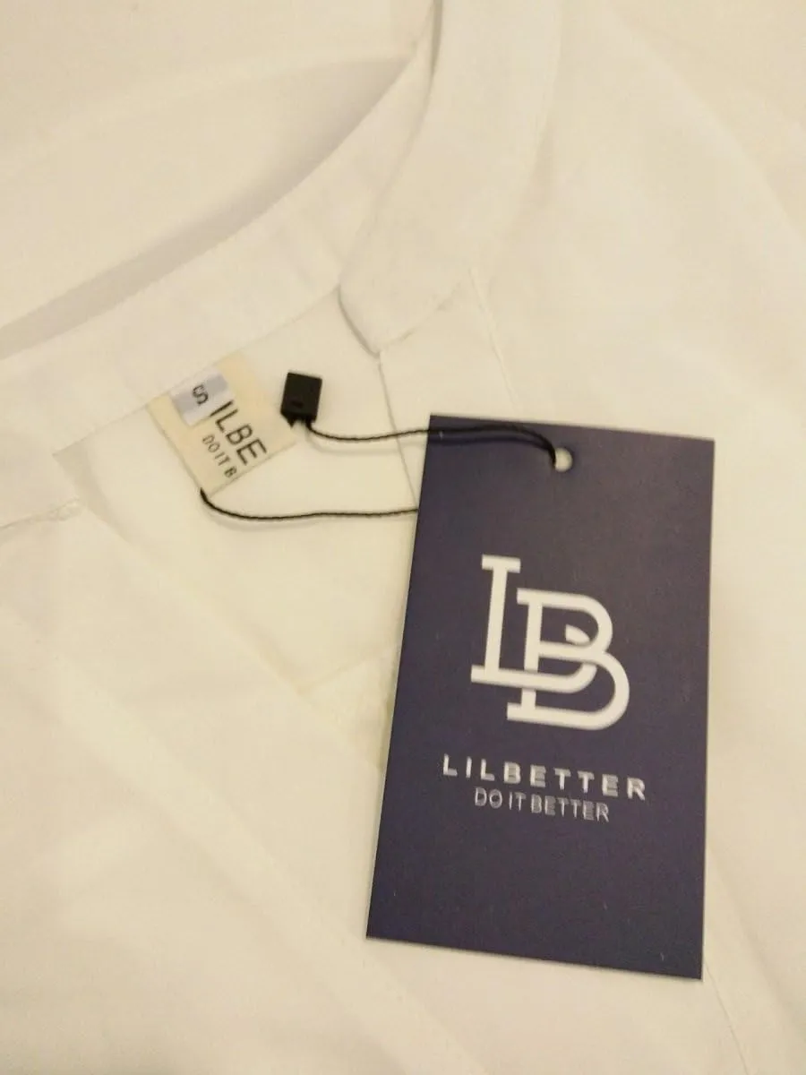 LILBETTER Women Chiffon Blouse V Neck Short Sleeve Top Shirts