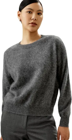LilySilk 100% Cashmere Sweater for Women Relaxed Drop-Shoulder Crew Neck Long Sleeves Oversize Fit Jumper
