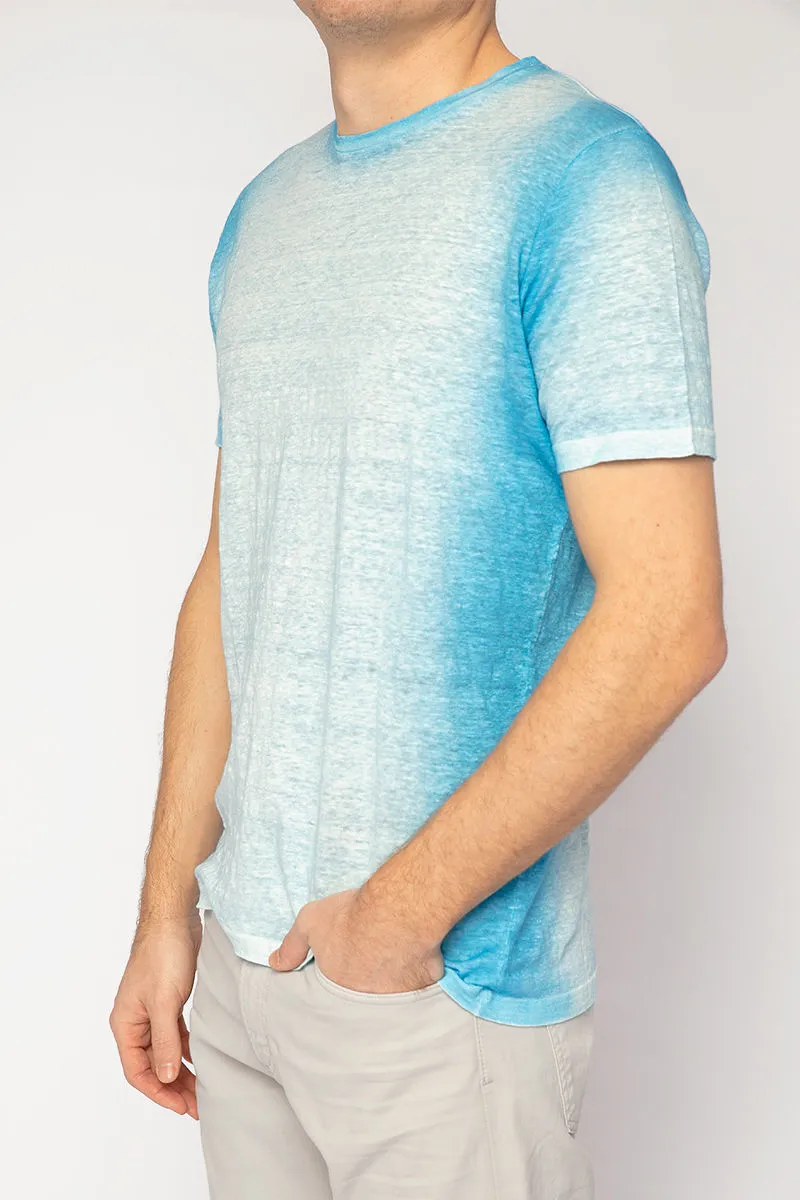 Linen T-Shirt in Aqua