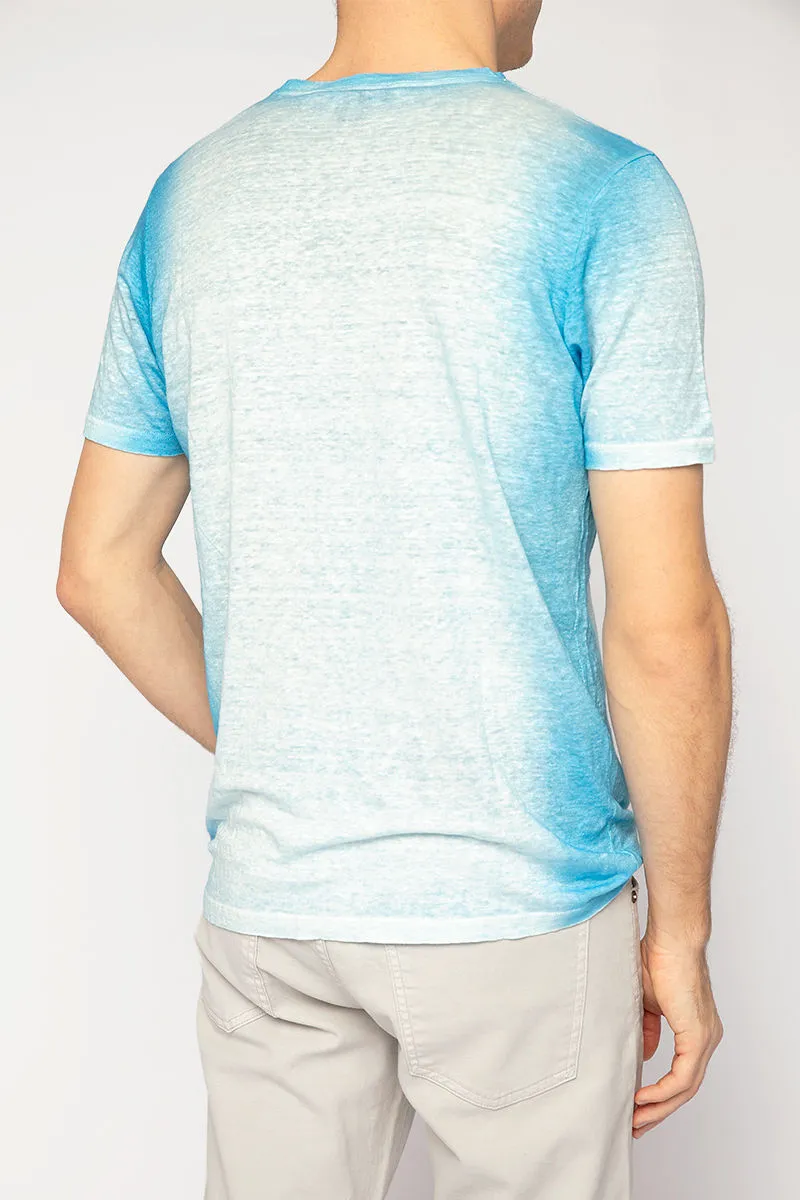 Linen T-Shirt in Aqua