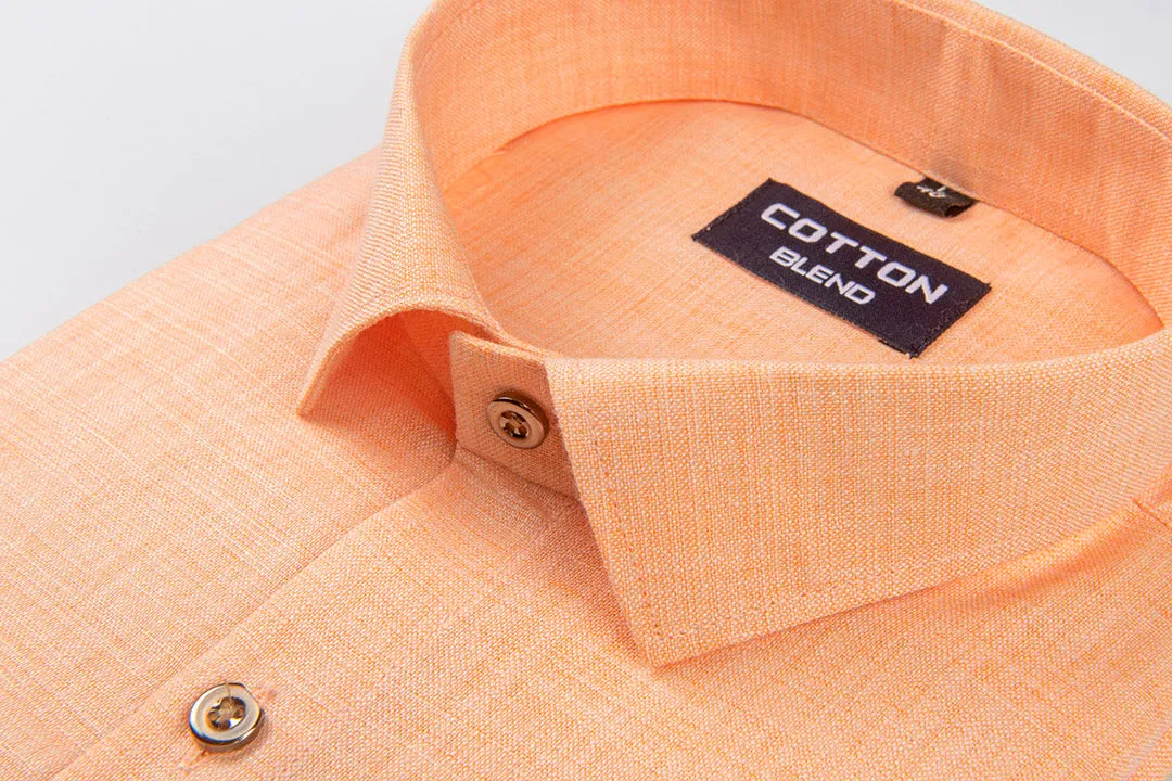 linen twill slub peach color