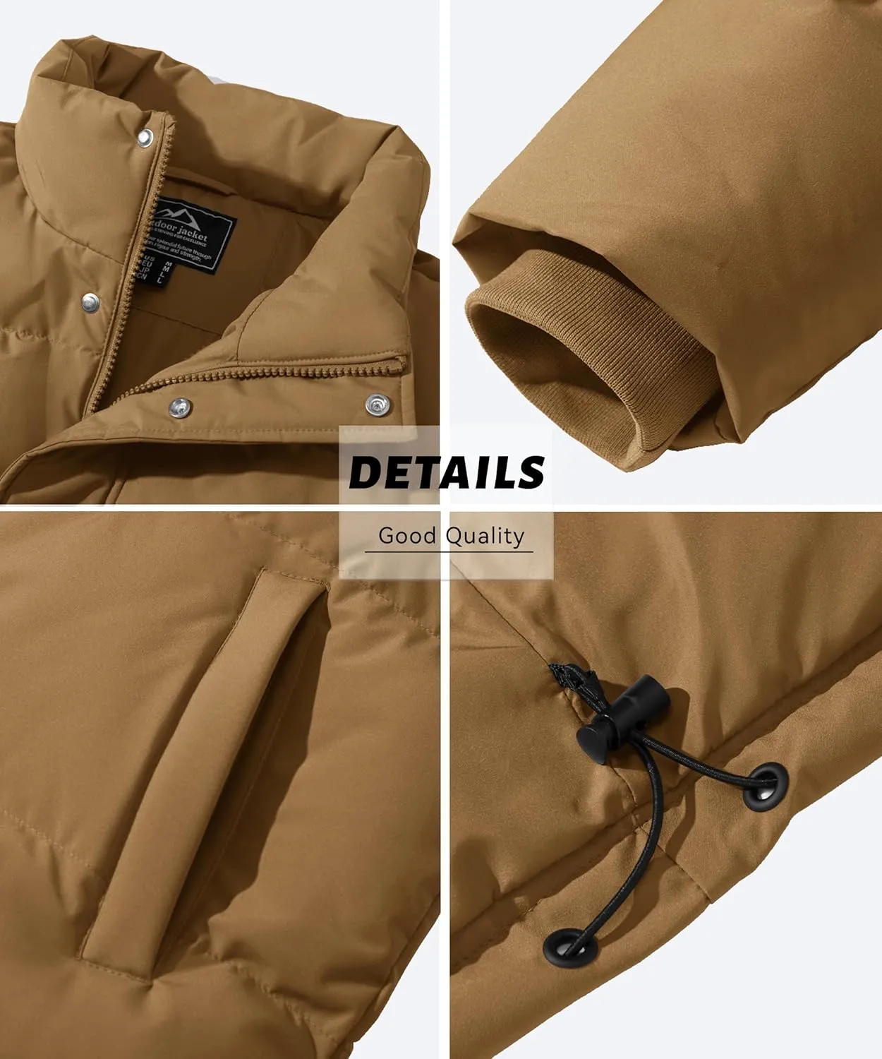 MAGCOMSEN Men's Down Jacket Warm Puffer Jacket Winter Coats Water Resistant Windproof Insulated Jacket