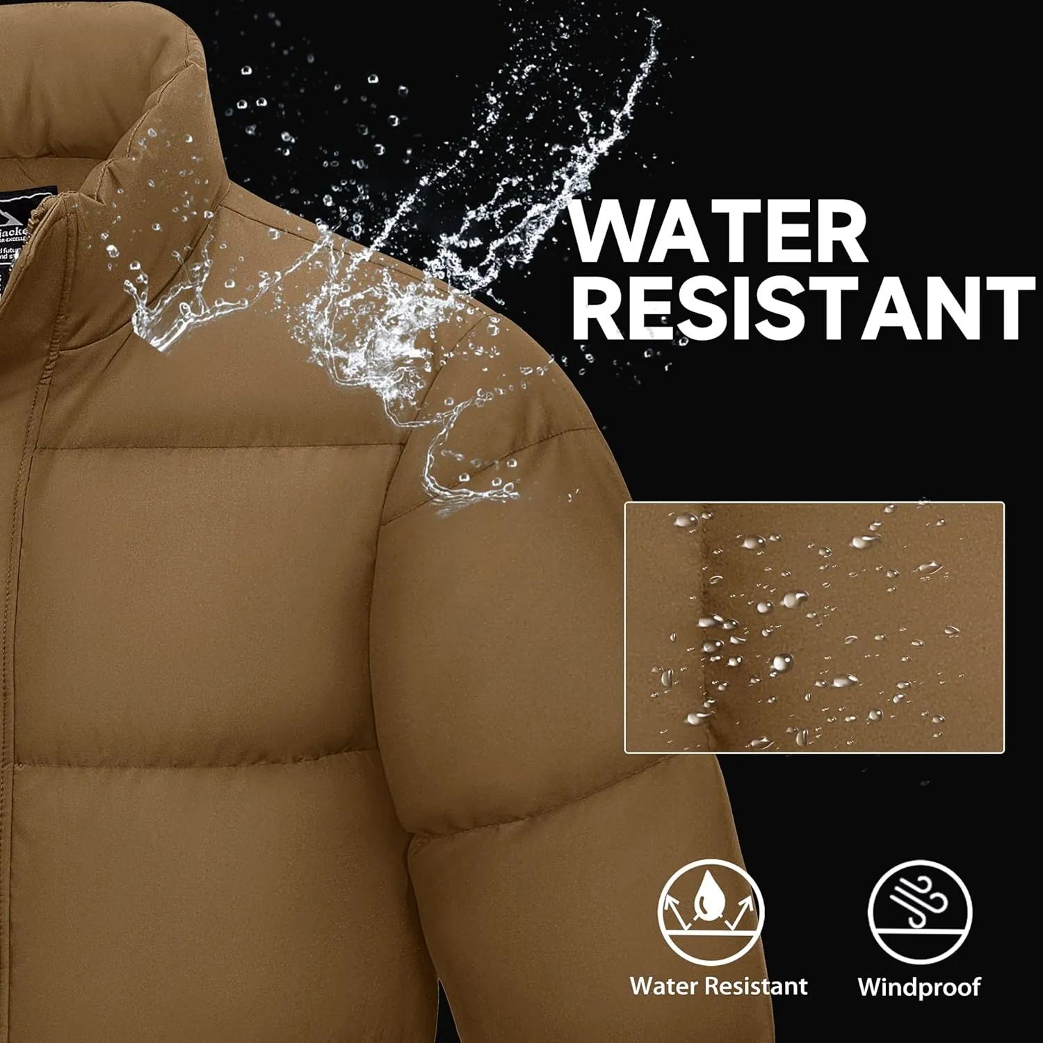 MAGCOMSEN Men's Down Jacket Warm Puffer Jacket Winter Coats Water Resistant Windproof Insulated Jacket