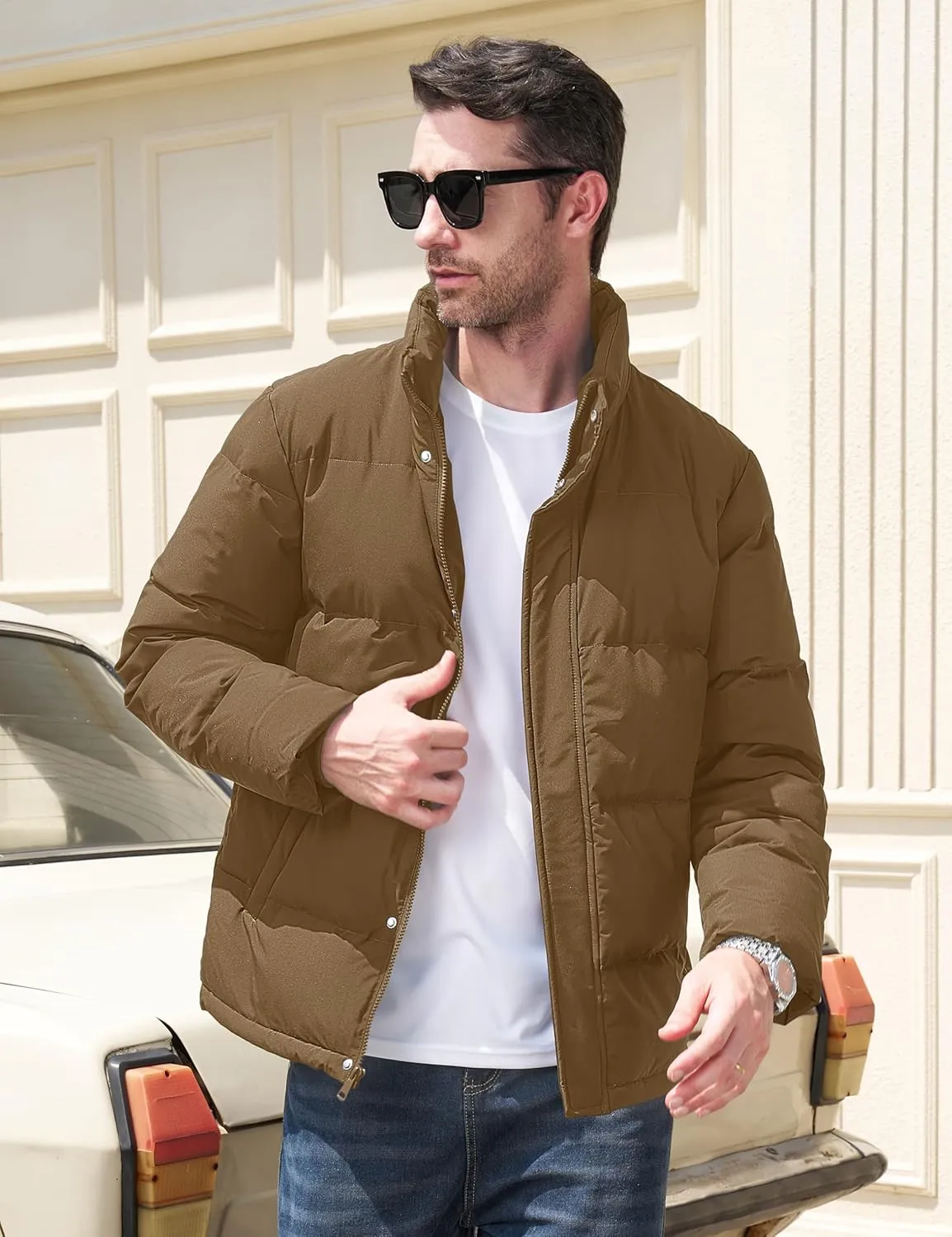 MAGCOMSEN Men's Down Jacket Warm Puffer Jacket Winter Coats Water Resistant Windproof Insulated Jacket
